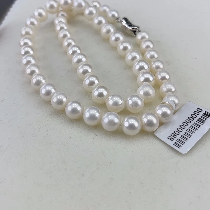 淡水珍珠银S925镶嵌颈饰8➕极光冷白高品