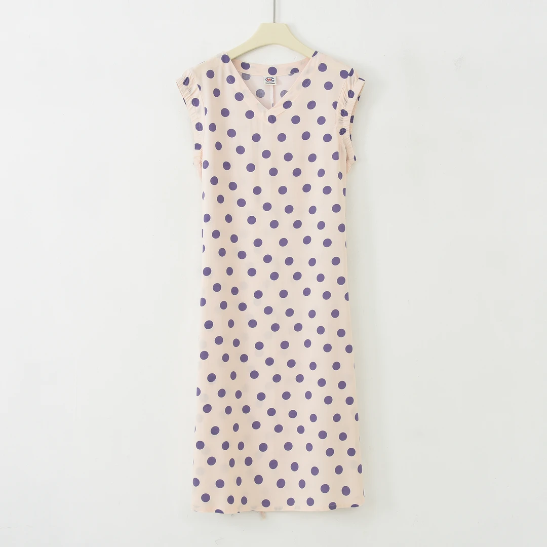 QM-绵绸夏季休闲女士连衣裙潮流时尚长裙S08-1237