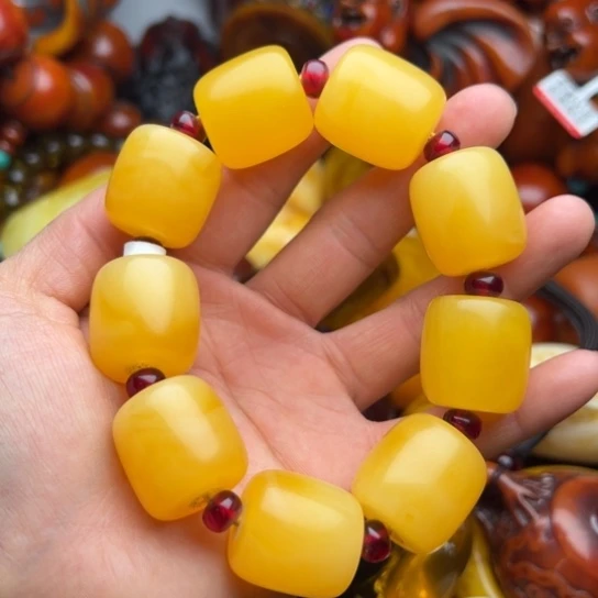 琥珀（花珀）手串未镶嵌蜜蜡