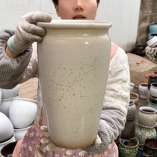 紫砂花盆瑕疵口18高31