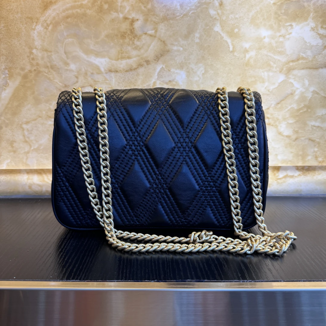 薇薇手工真皮包-黑色-长24x高16-斜纹翻盖香A360