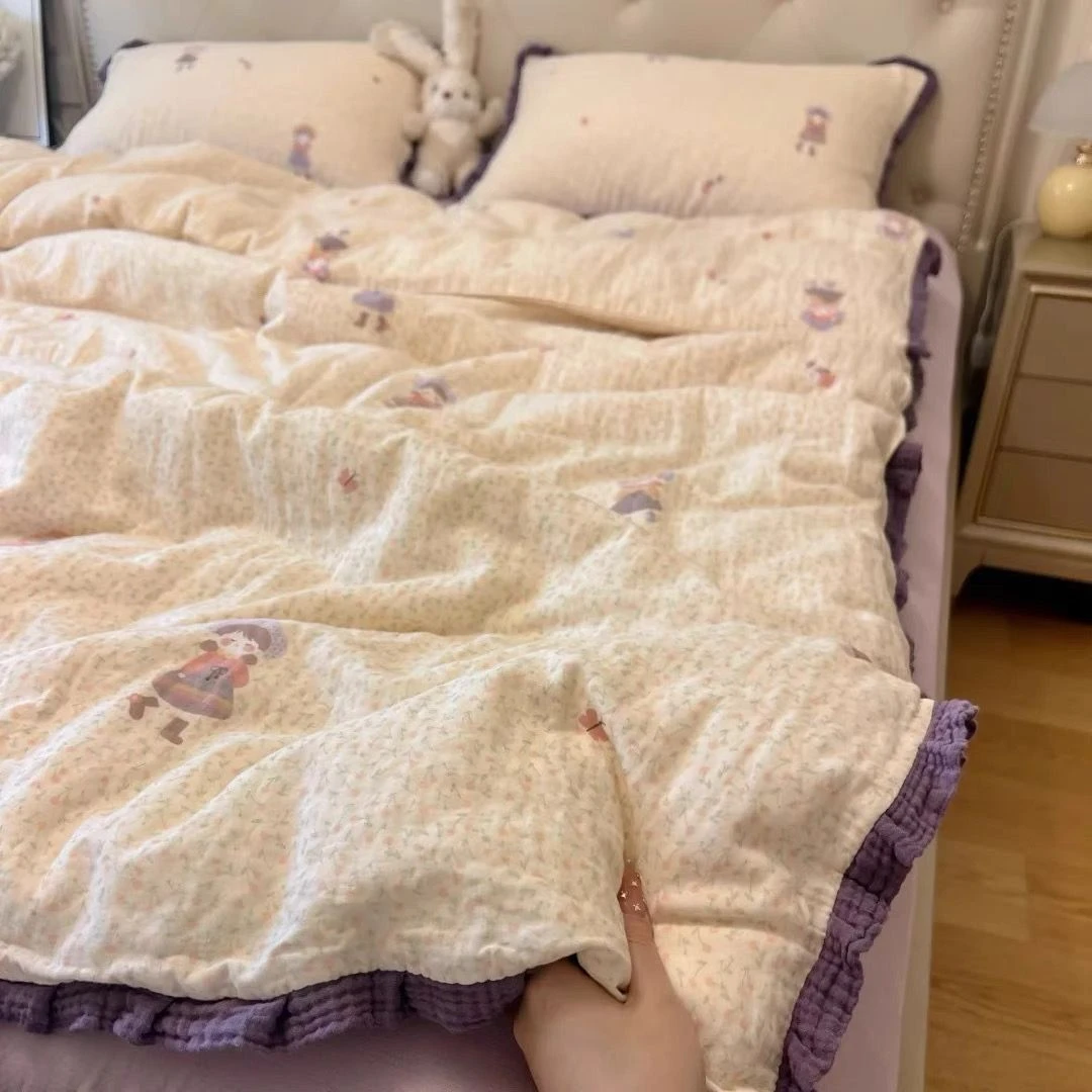 法式纯棉花边款四件套柔软舒适全棉木耳边公主风床上用品三件套4