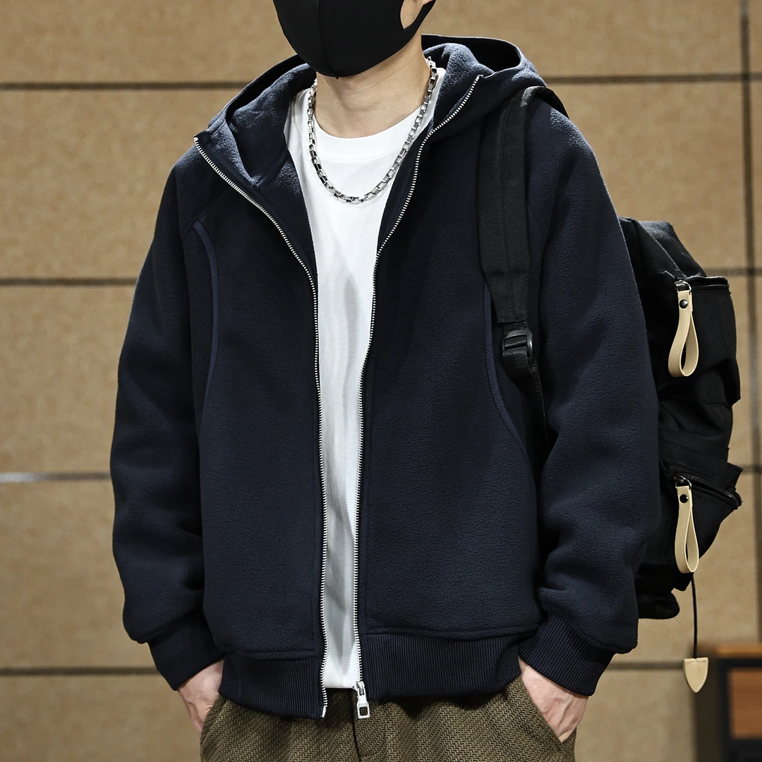 美式解构夹克男款潮牌设计感拉链连帽外套百搭宽松痞帅机车服上衣