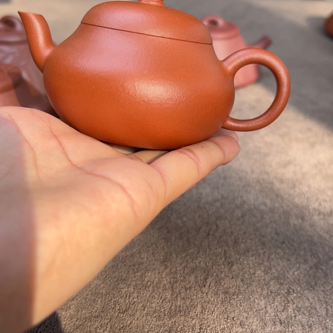 极***草紫砂茶壶大红泥君德