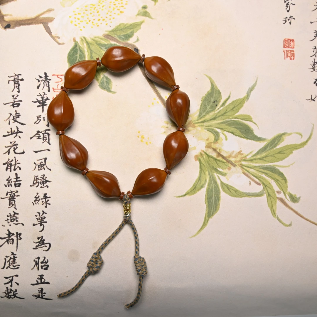 18高桩新品红袍罗汉头原料水晶核手串·亮面款·橄榄核