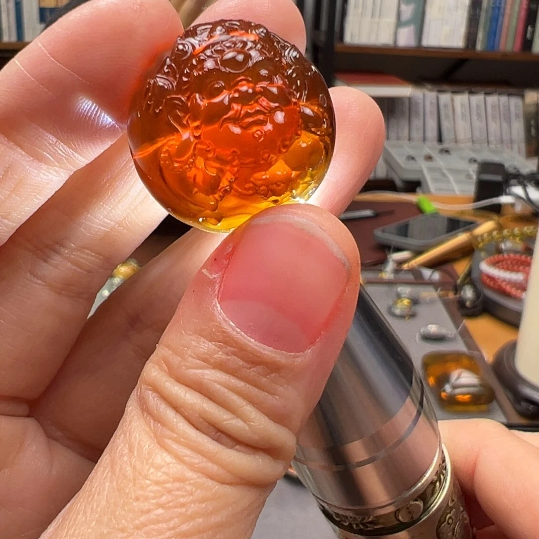 琥珀颈饰未镶嵌宝*黄财神