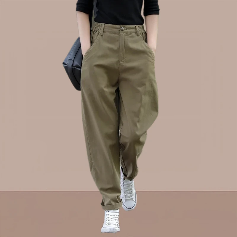 小个子显瘦高腰百搭时尚宽松春夏薄款韩版工装裤哈伦裤女款2026年