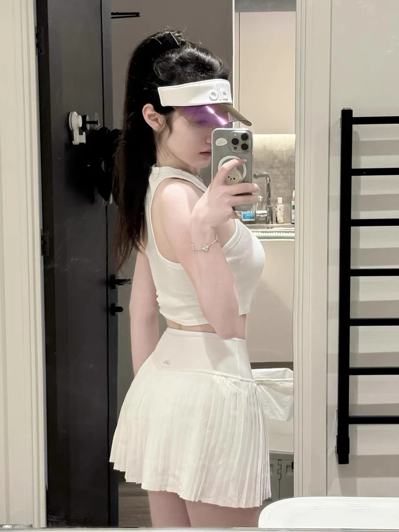 a/o瑜伽短裙百褶裙a字裙网球裙高尔夫防走光运动健身学院风半身裙