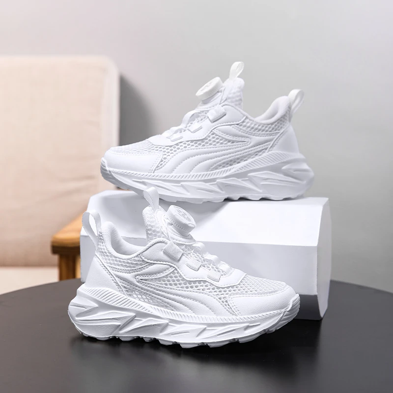 2025夏季新款儿童小白鞋时尚百搭网面透气防滑耐磨学生休闲运动鞋