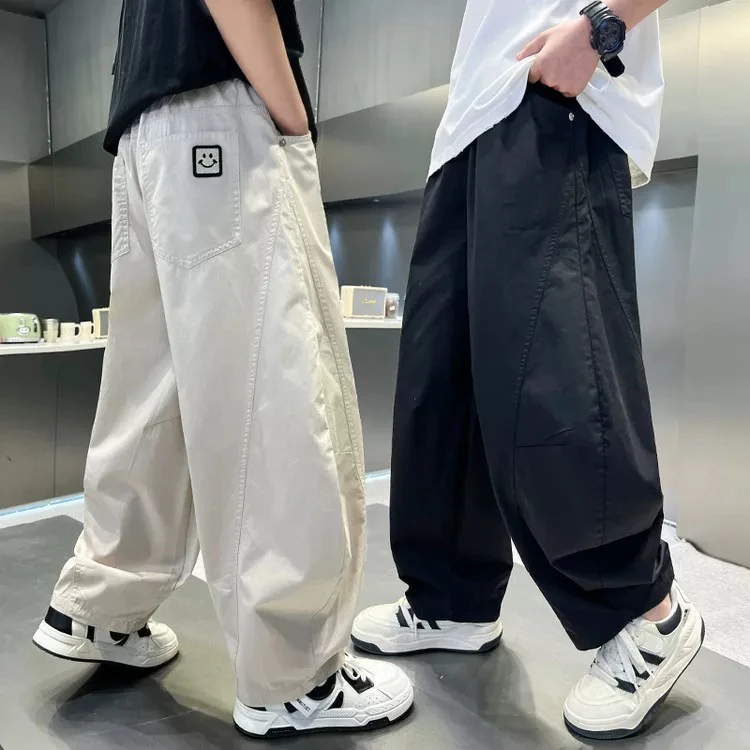 男童夏装防蚊裤2025新款中大童夏季薄款男孩纯棉速干儿童帅气裤子