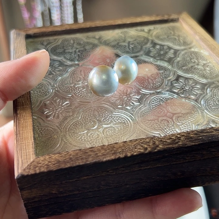 静***耳饰拼合珍珠（马贝珠）未镶嵌马贝