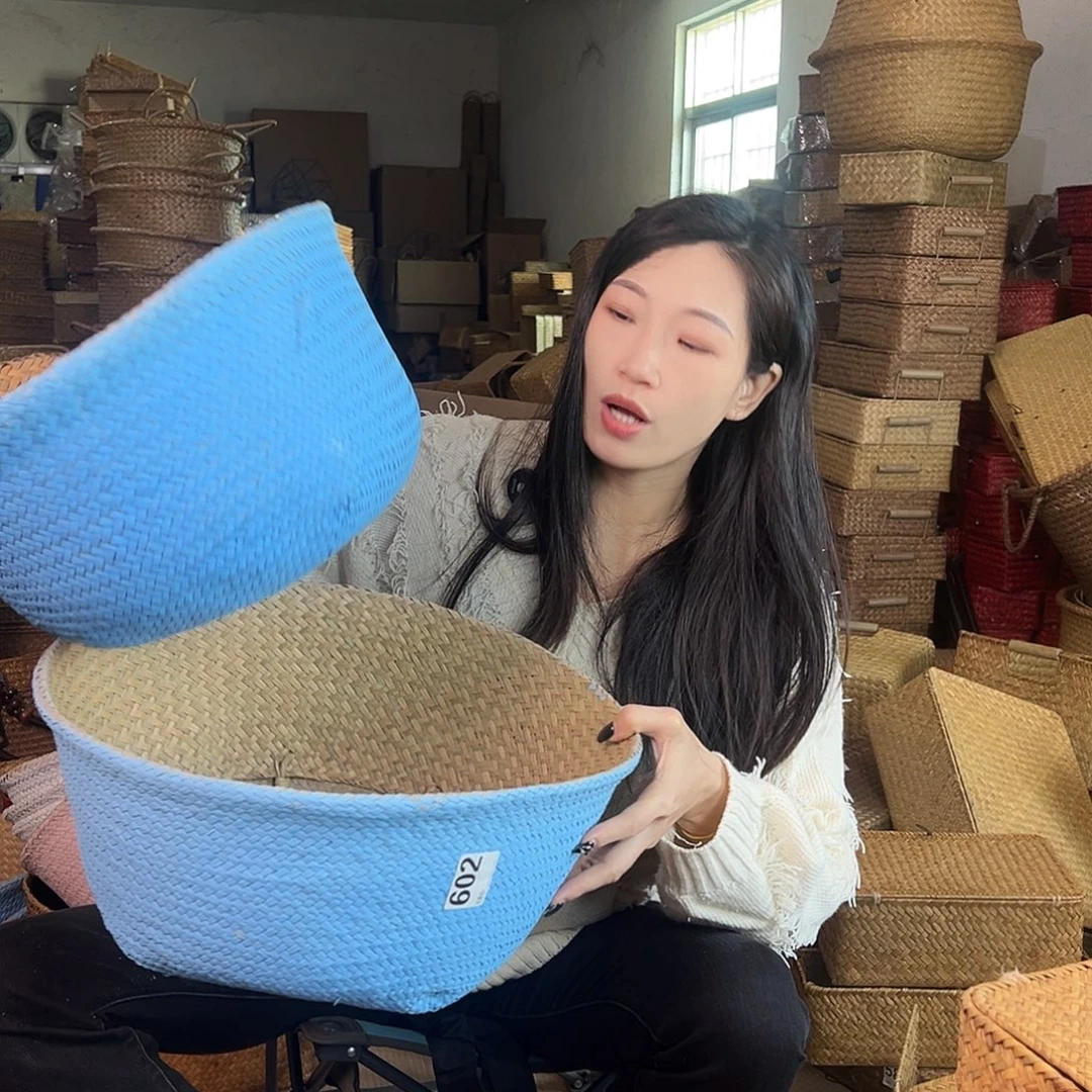 草编草编包/草编收纳盒带瑕疵