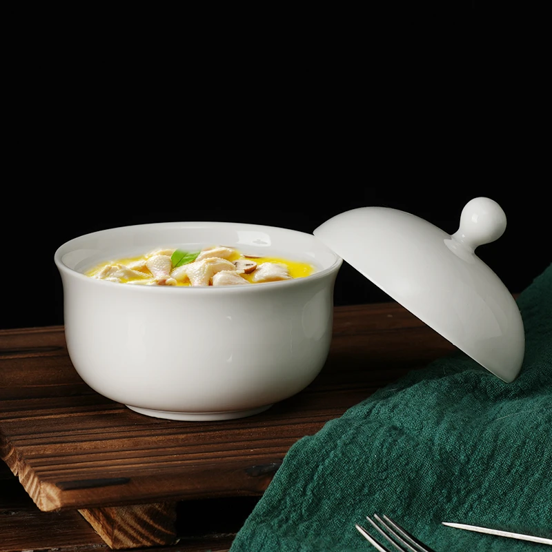 4英寸家用炖盅隔水炖蒸蛋炖罐带盖汤罐陶瓷汤盅瓦罐鱼翅燕窝汤盅