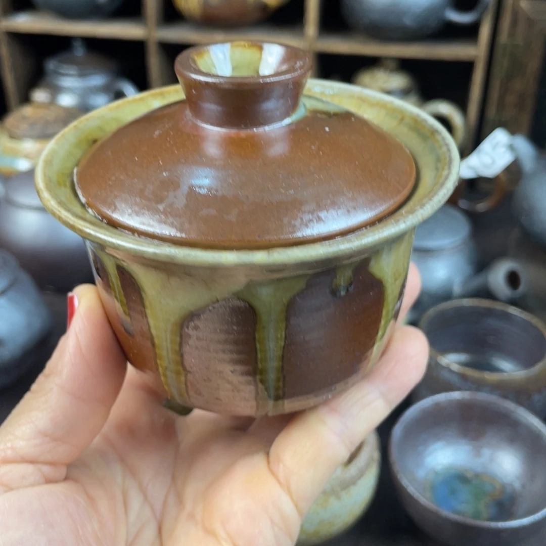 柴烧茶器主人盖碗
