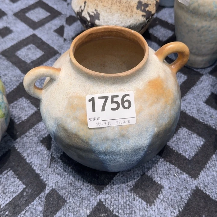 所***河瓷片景德镇高温花器编码1756高21口9默认无孔