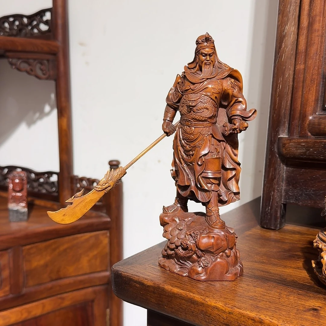 叁***）木复古装饰摆件关公高20厘米