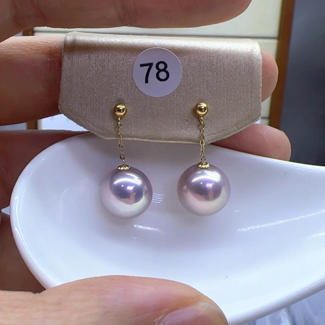 淡水珍珠耳饰18K金镶嵌