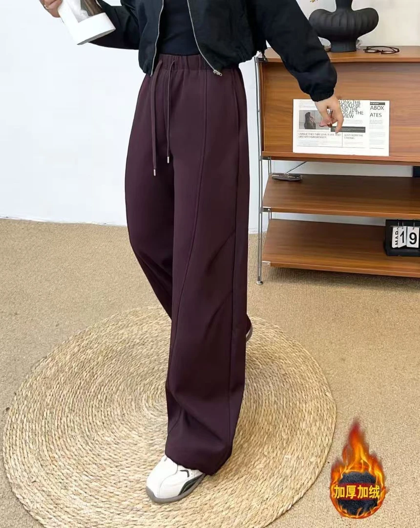 百搭气质冬款显瘦加绒休闲裤防风裤7619