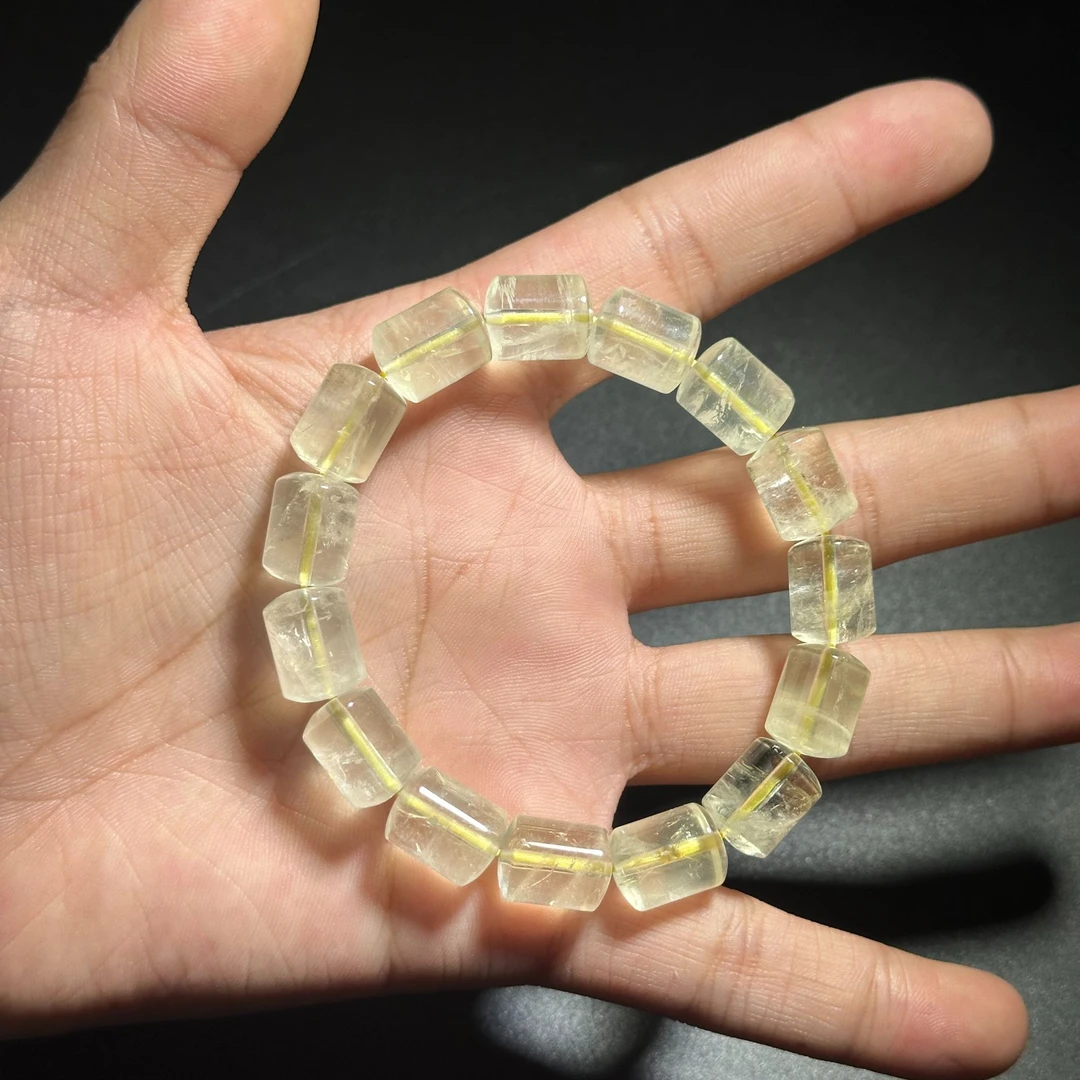 【三弟推荐】天然巴西黄水晶桶珠手链（多样性发一）-10228