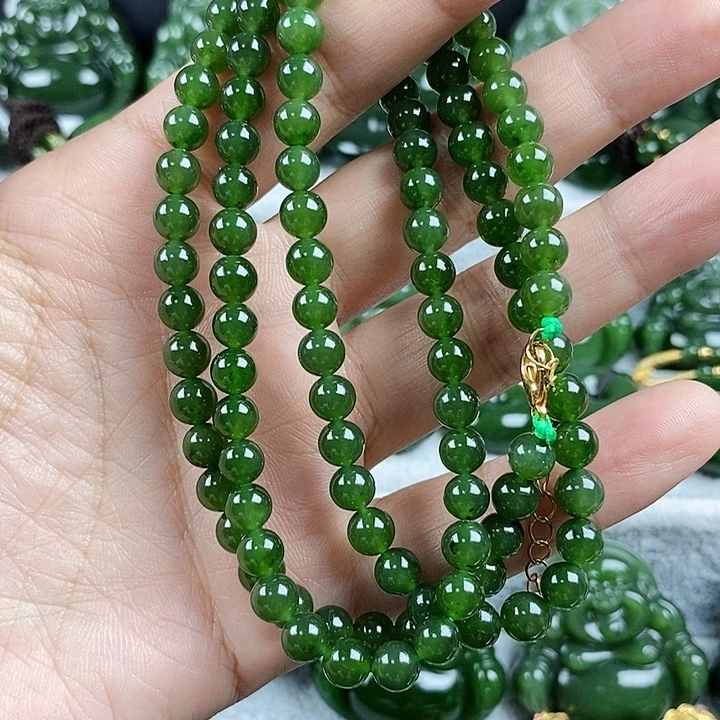 和田玉（碧玉）未镶嵌颈饰6mm
