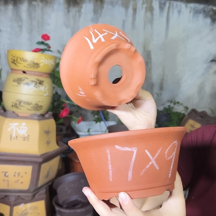 红泥碗盆中小一对