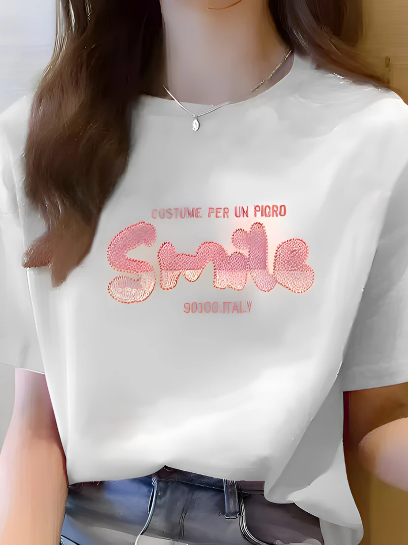 【100%纯棉】上新女款女士百搭潮流短袖t恤春夏圆领显瘦半袖