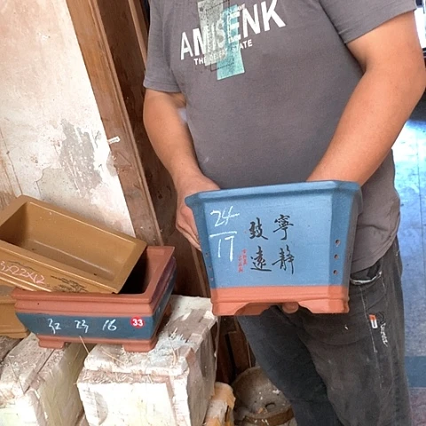 紫砂花盆手工艺品