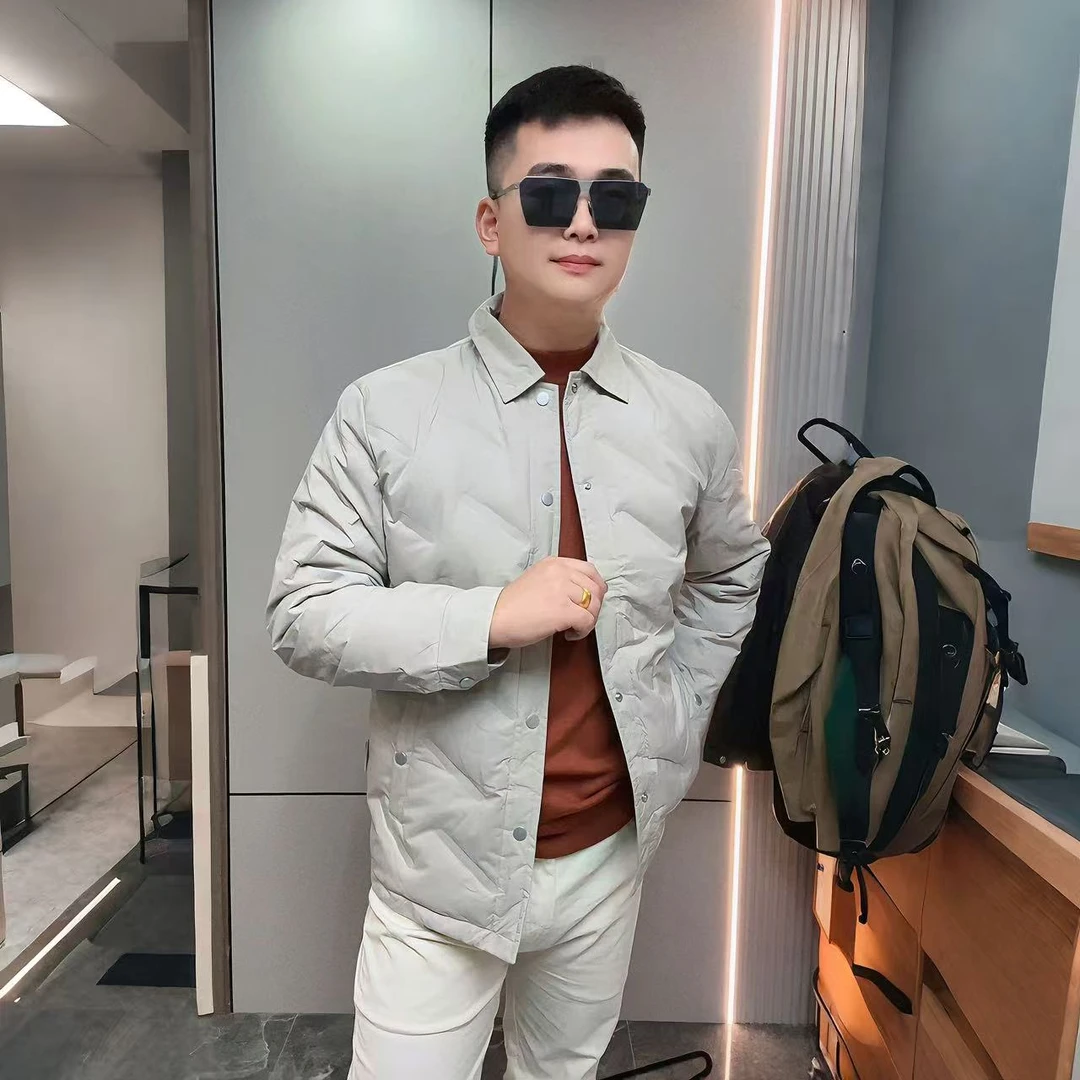 新款翻领保暖韩版修身男士羽绒服羽绒服韩版秋冬季轻薄加绒潮流