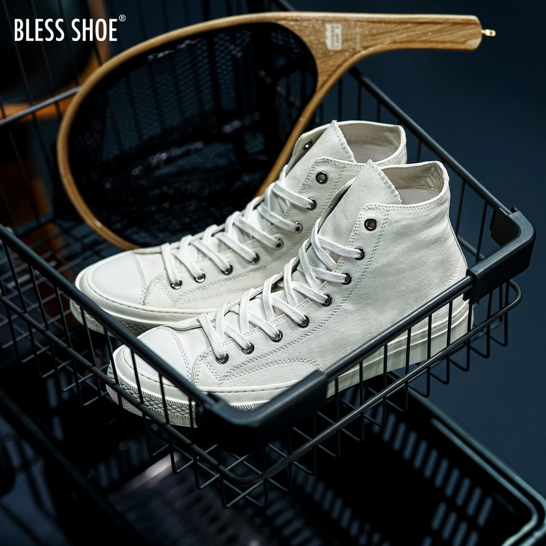 BLESS SHOE 25SS White Series 夏季全白高帮经典款帆布鞋小白鞋