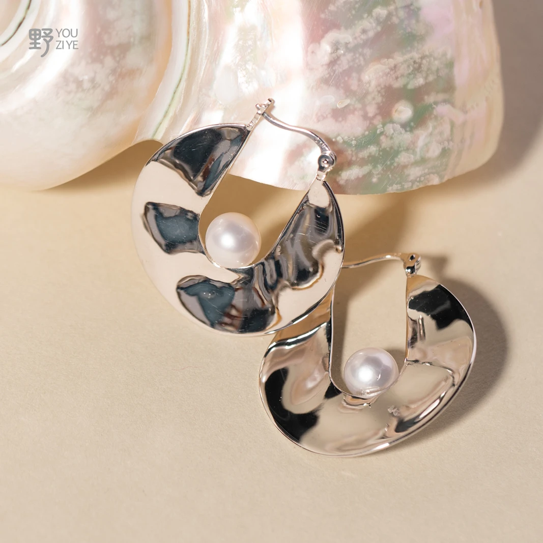 925银仿珍珠耳饰 925银 耳钉