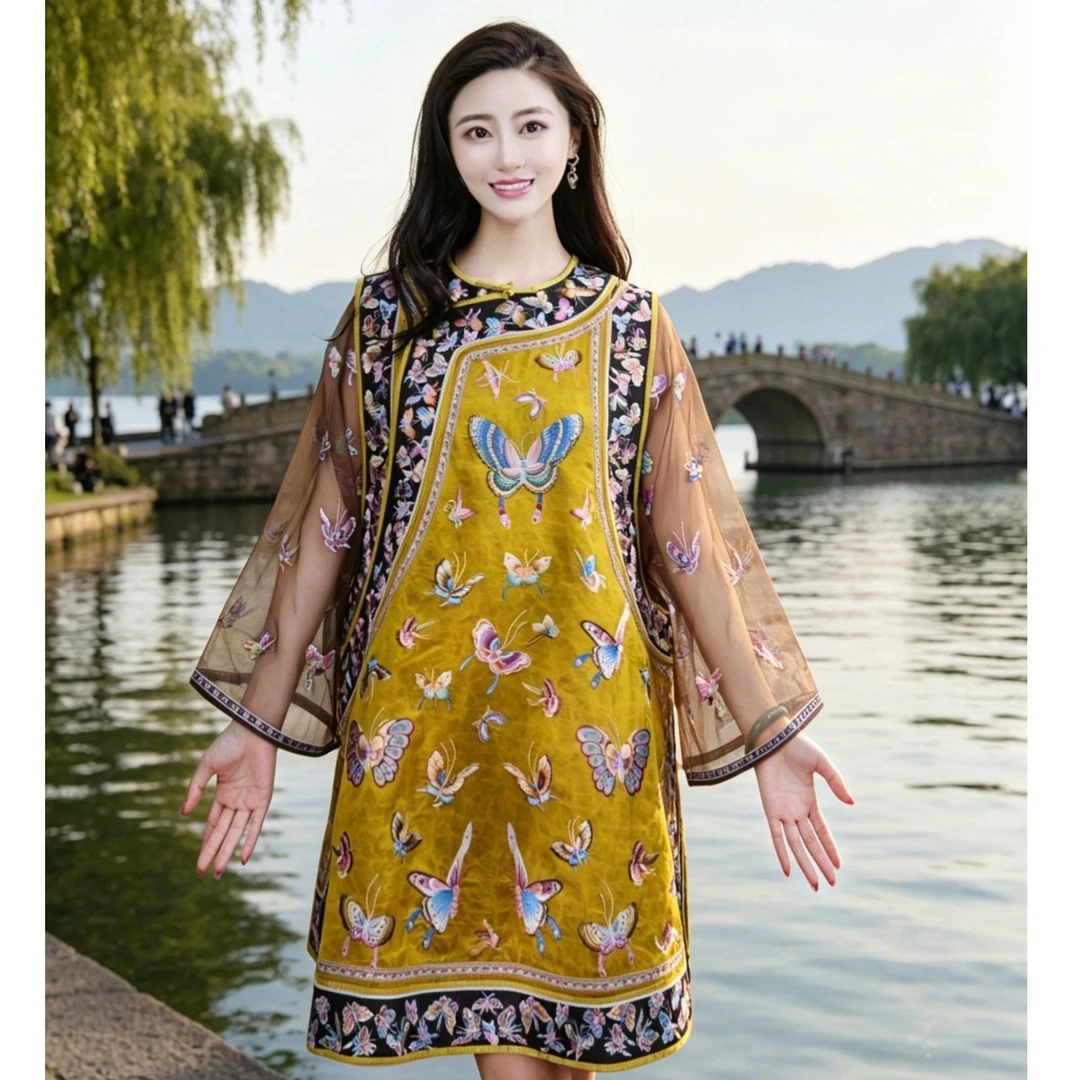 「花蝶轻翼」丽古龙复古中国风手工原创设计感百搭国潮女装汉服马甲