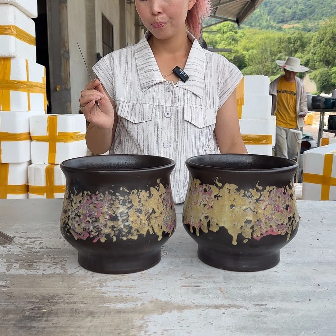紫砂花盆王嫂花盆0715-135高18口20