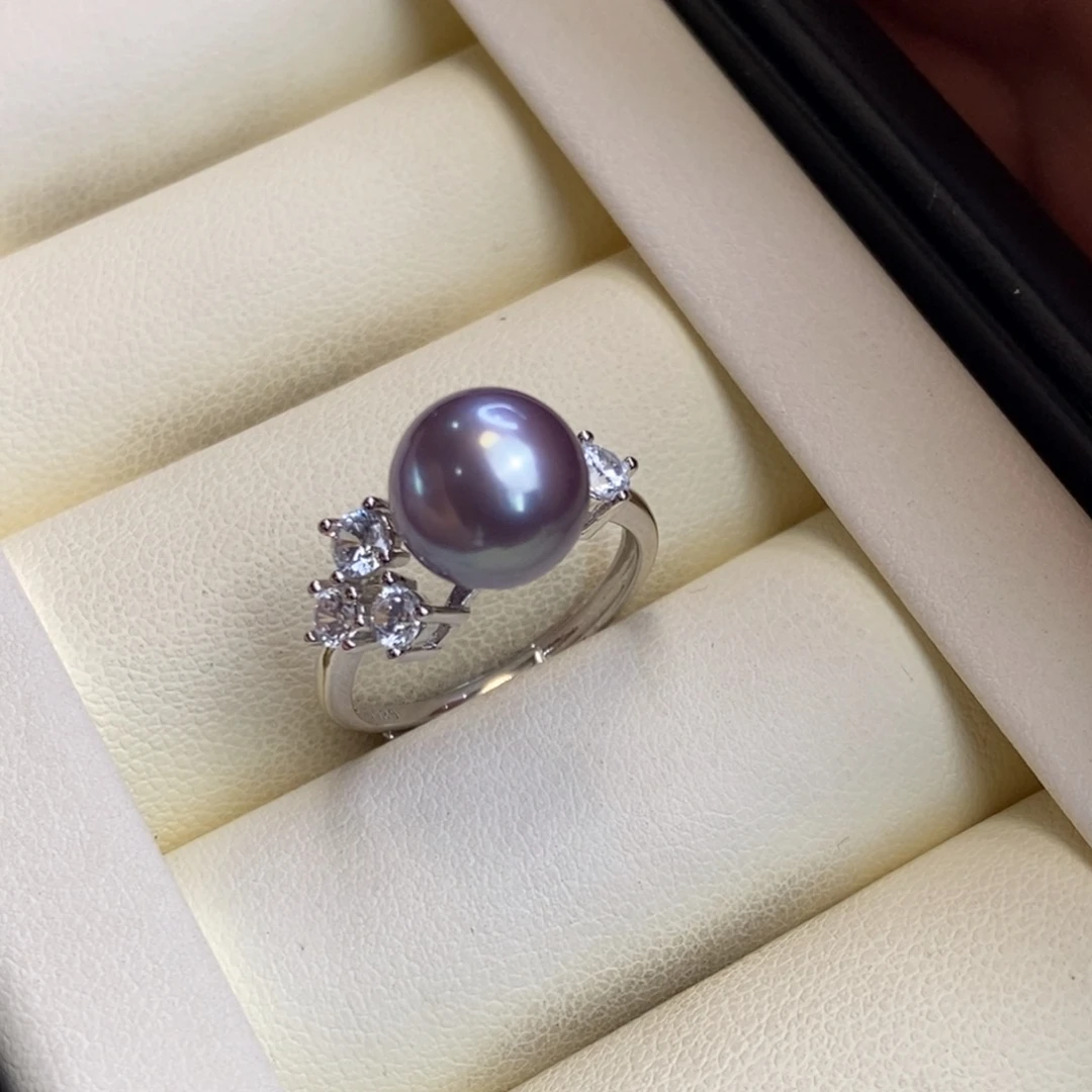 淡水珍珠银S925镶嵌戒指特价微瑕