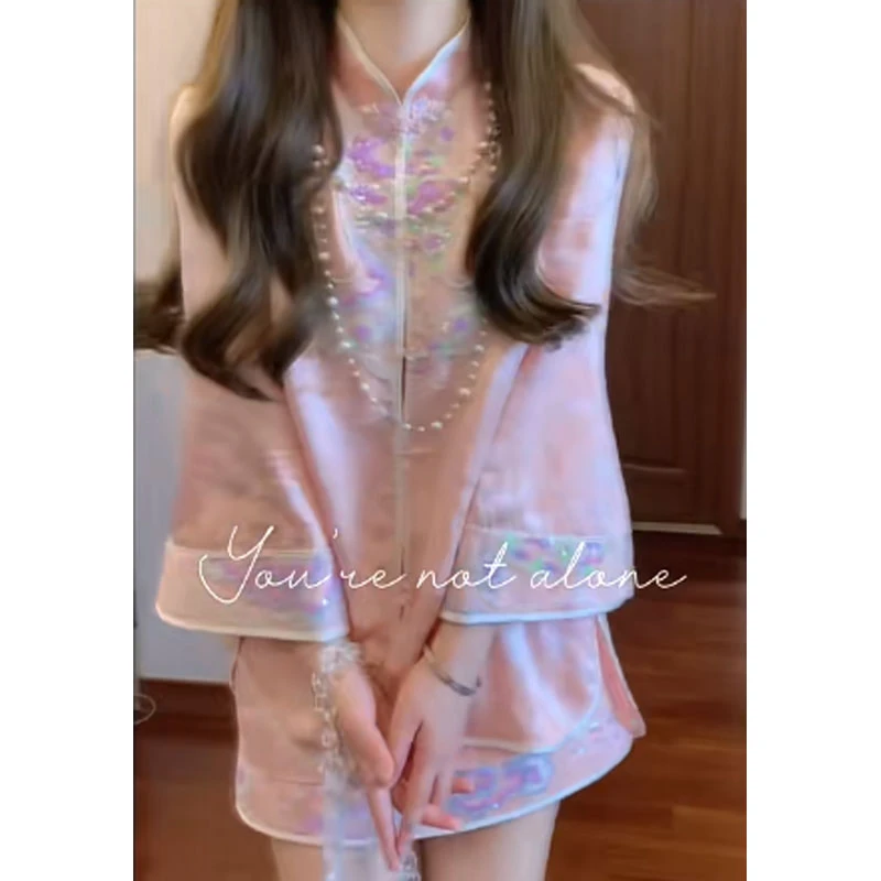 【碧玺】春夏新款气质法式小众提花外套女配显瘦高腰半身裙两件套