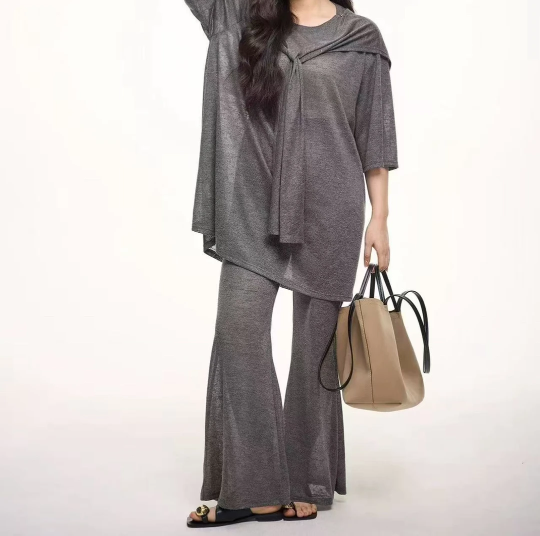 韩系ins风松弛感慵懒洋气小众遮肉显瘦女装套装