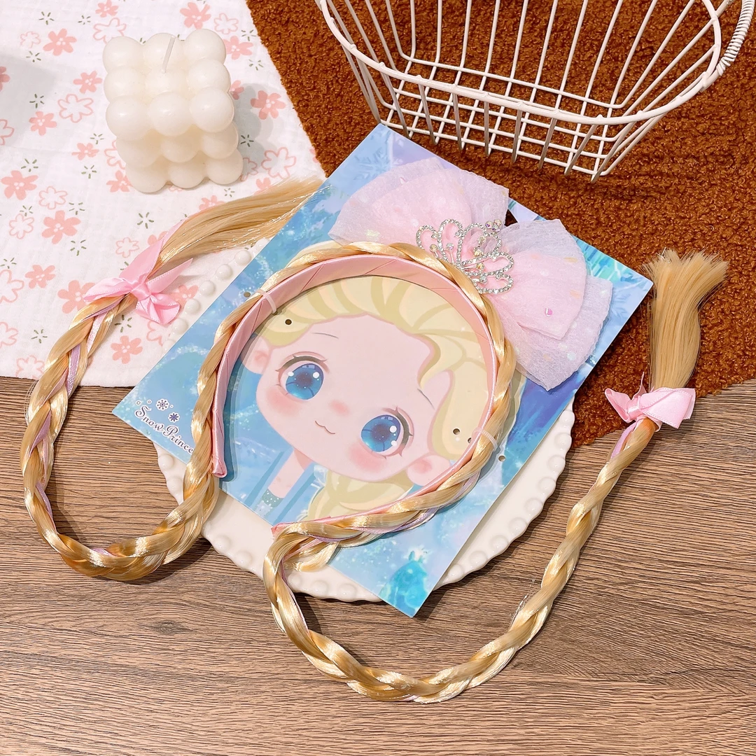 A-6089  sh 1个粉色皇冠辫子发箍        发圈