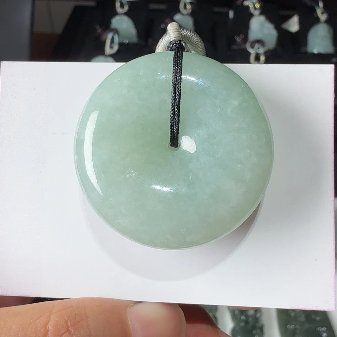 裸石翡翠果绿平安扣
