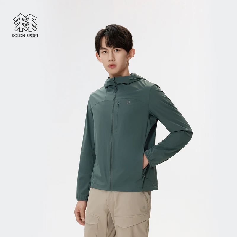 KOLON SPORT可隆男士连帽WINDFORCE打孔防风夹克