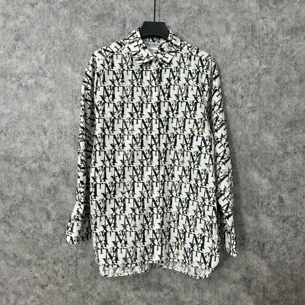 95新 MaxMara maxmara满印白色衬衫【专属】