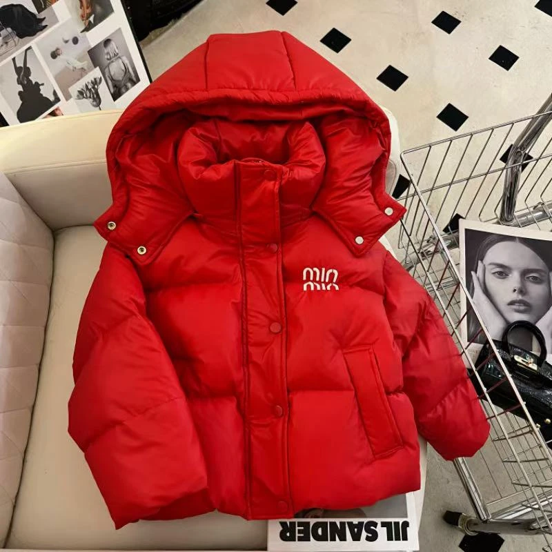 〖ANDI〗订制冬季新款中大童纯色简约加厚皮面保暖羽绒服2063