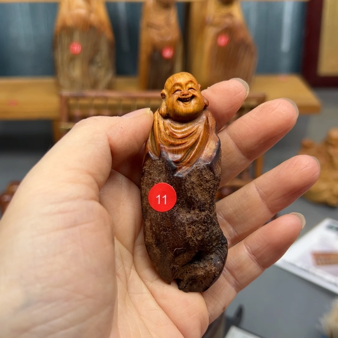 岚***柜木崖柏木摆件手把件，