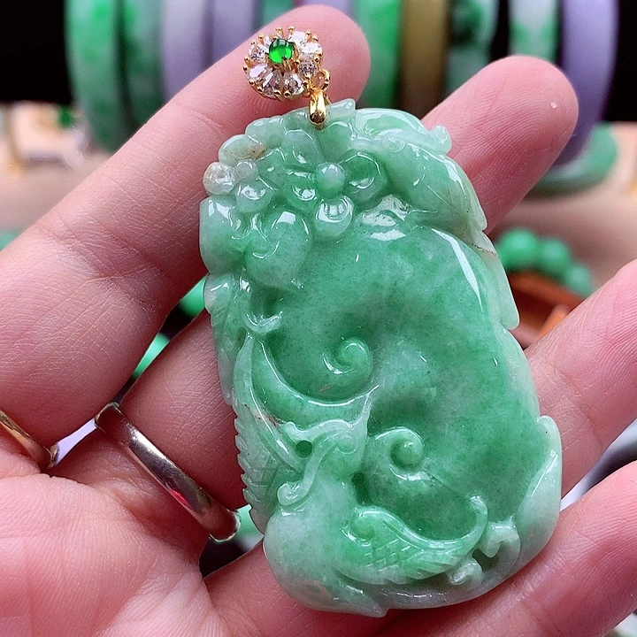 翡翠银S925镶嵌颈饰翡翠
