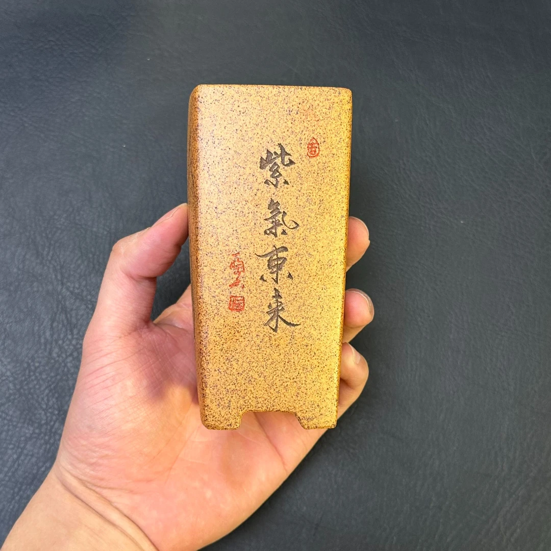 内长4,5-内高11-原矿高温还原烧紫砂花盆方形家用宜兴签筒悬崖