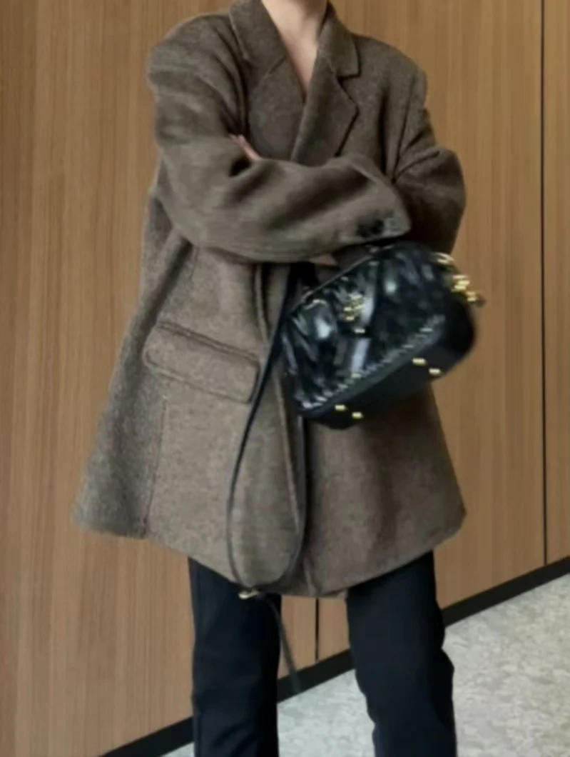 【挚爱梵高】秋冬穿搭休闲百搭女士气质设计师双面大衣