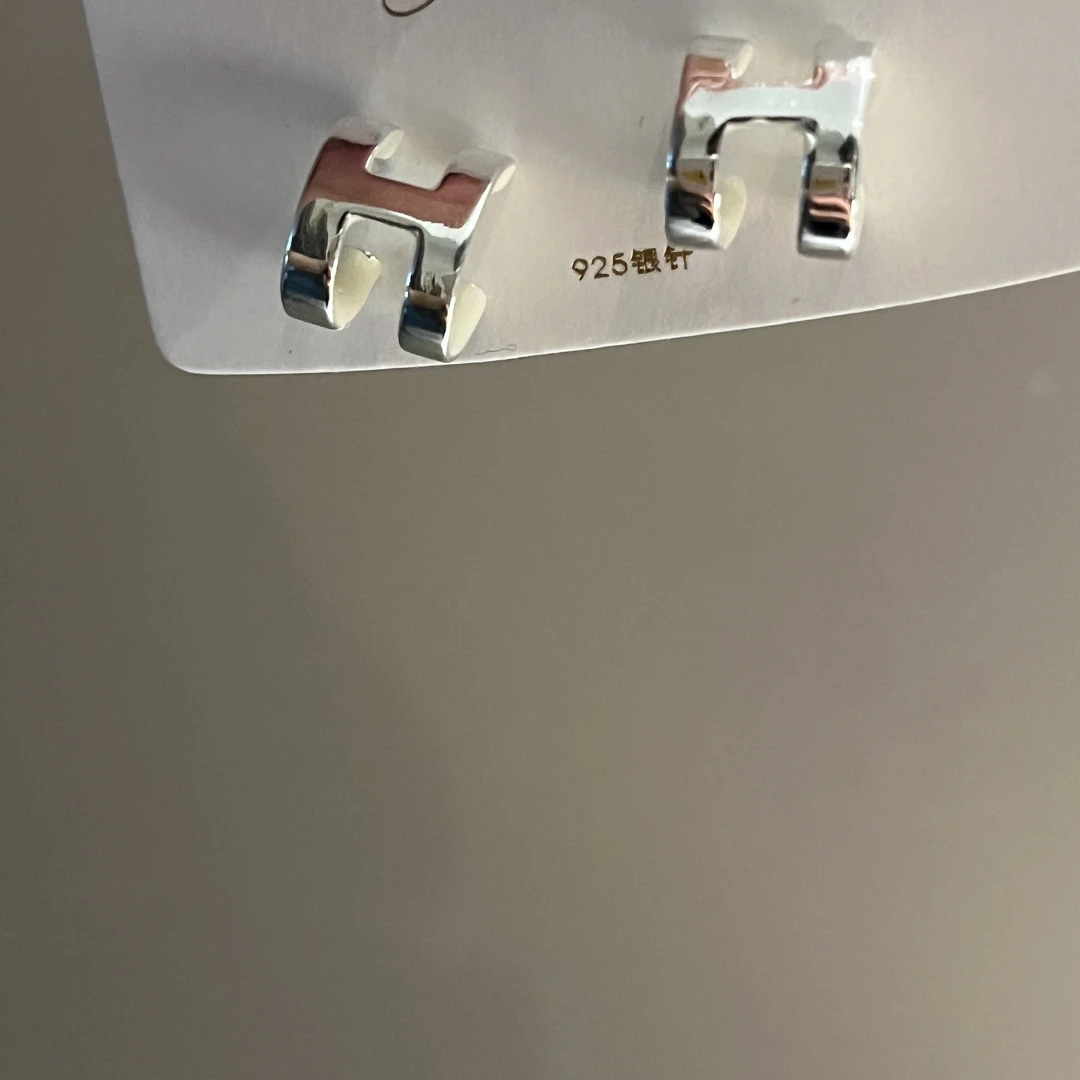 925银玻璃银制品 小h耳扣