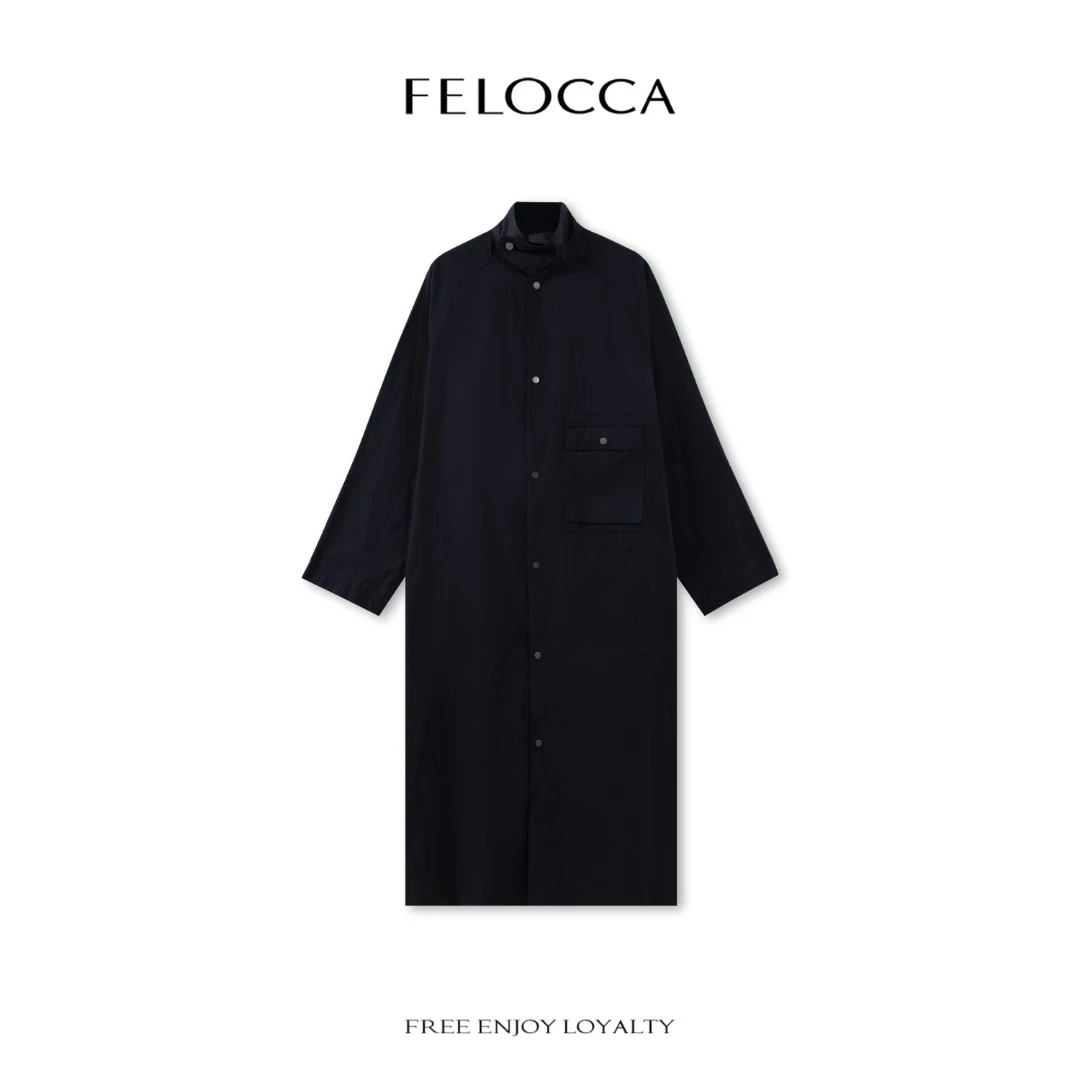 【FELOCCA】轻薄棉感时尚简约大气立领长款外套25SFY043