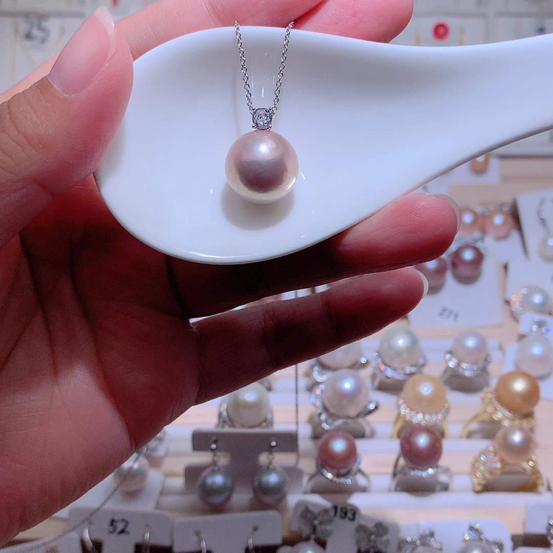 吊坠(赠链)银S925镶嵌淡水珍珠CC13.7mm