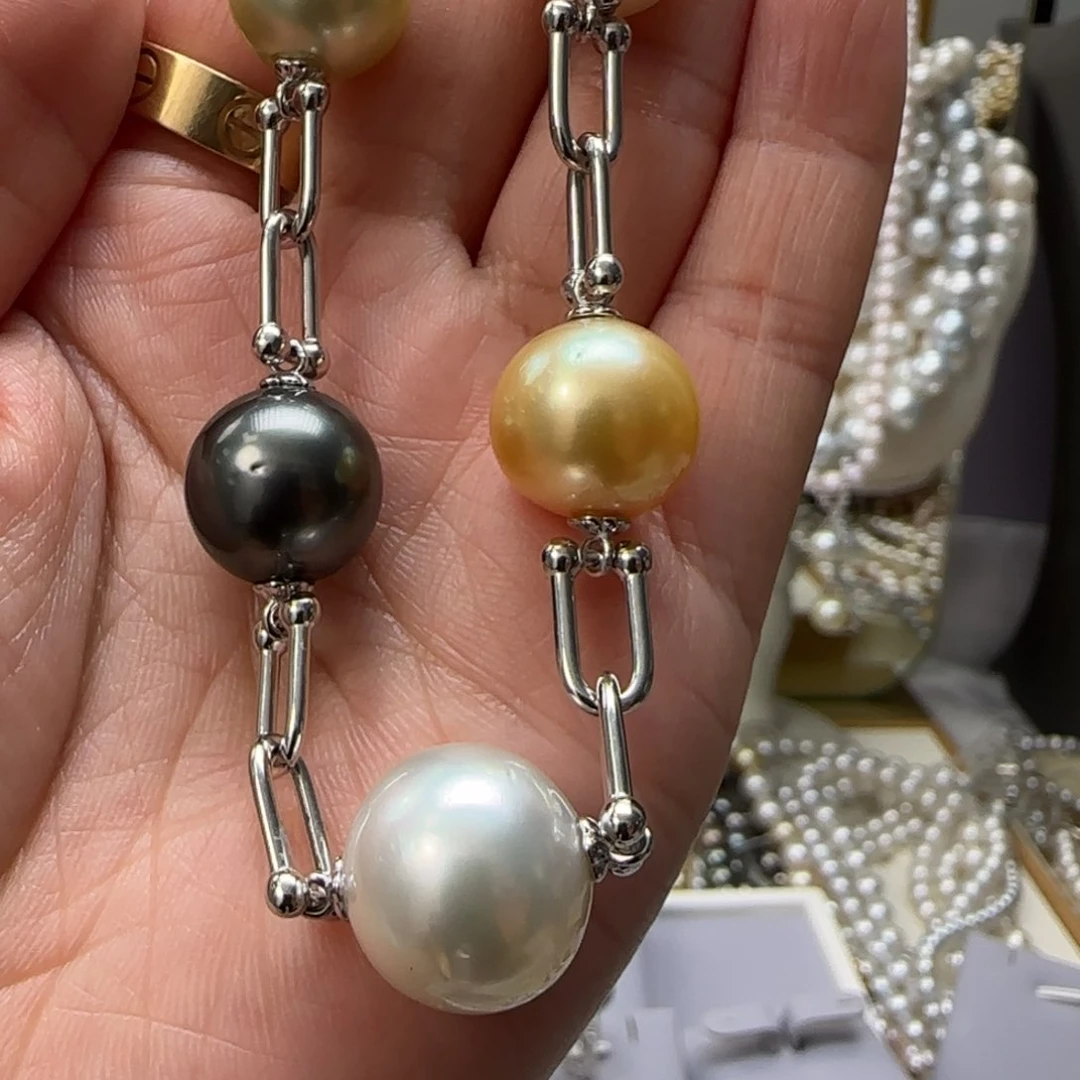 海水珍珠颈饰银S925镶嵌