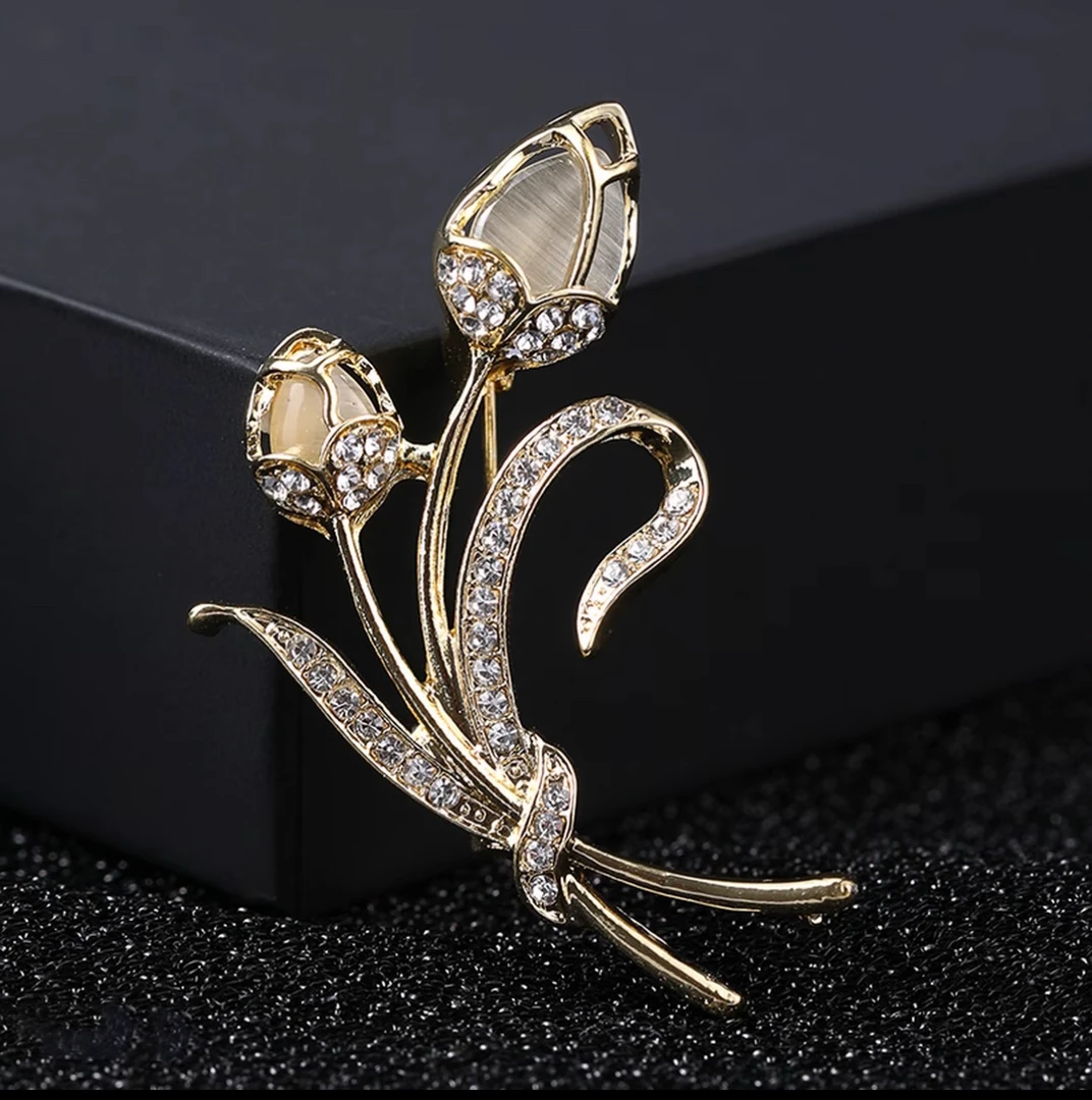 猫眼郁金香高档胸针 X21
