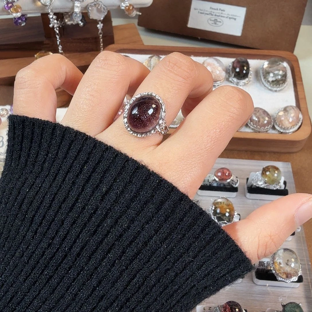 水晶戒指银S925镶嵌